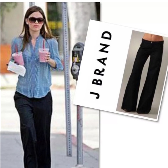 J Brand Denim - J BRAND JOPLIN BLACK FLARE DENIM PALAZZO JEANS J Brand Denim - J BRAND JOPLIN BLACK FLARE DENIM PALAZZO JEANS